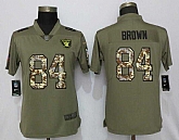 Women Nike Raiders 84 Antonio Brown Olive Camo Salute to Service Limited Jersey,baseball caps,new era cap wholesale,wholesale hats